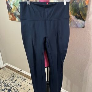 Spanx Navy High-Waisted Split Hem Pants